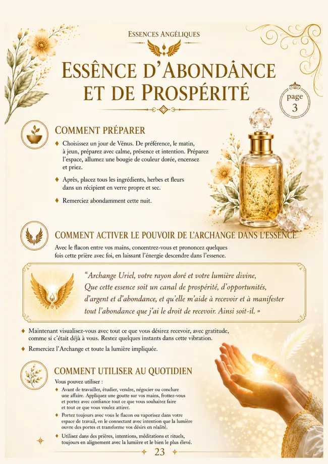 Page du Cahier de Guérison