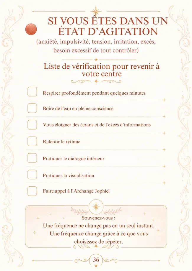 Page du Cahier de Guérison